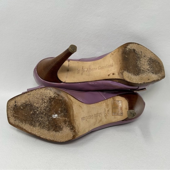 Alberto Guardiani Purple Patent Leather with buckle, Open toe Heels Size EU 36.5 - Picture 11 of 16